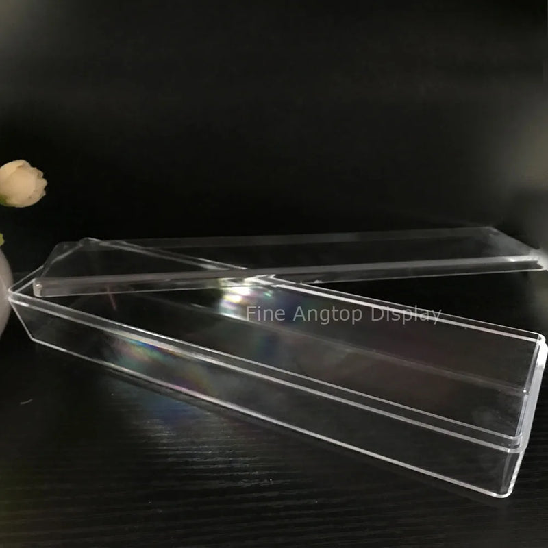 Clear Rectangle Plastic Jewelry Box Necklace Storage Box with Cover