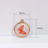 6pcs Clear Butterfly Eardrop Pendant Charms Necklace DIY Jewelry Component
