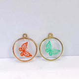 6pcs Clear Butterfly Eardrop Pendant Charms Necklace DIY Jewelry Component