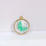 6pcs Clear Butterfly Eardrop Pendant Charms Necklace DIY Jewelry Component