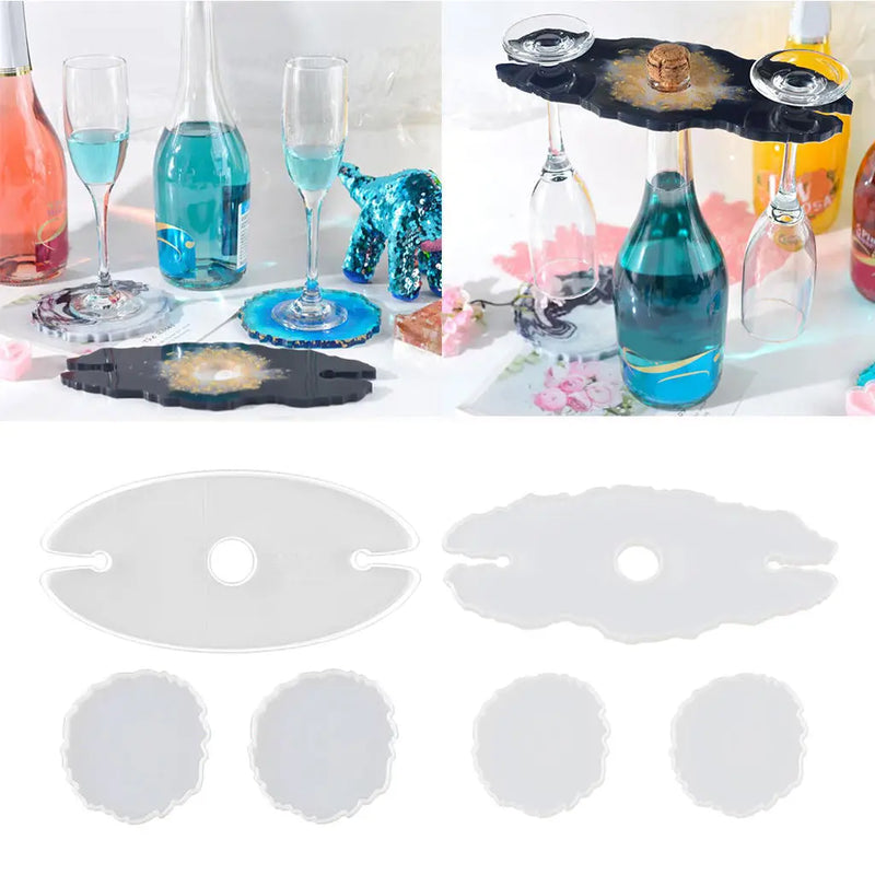 Clear Silicone Mold Coaster Tray for DIY Wine Bottle Holder