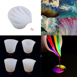Clear Silicone Reusable Mixing Measuring Cup for Epoxy Resin DIY