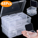 Clear Plastic Containers Storage Box with Hinged Lid for Items Crafts Jewelry