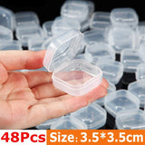 Clear Plastic Containers Storage Box with Hinged Lid for Items Crafts Jewelry