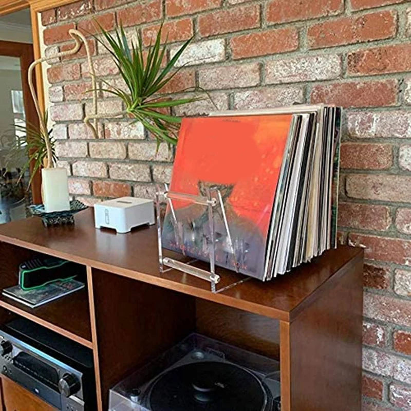 Clear Vinyl Record Stand Holder for Desktop Album Storage