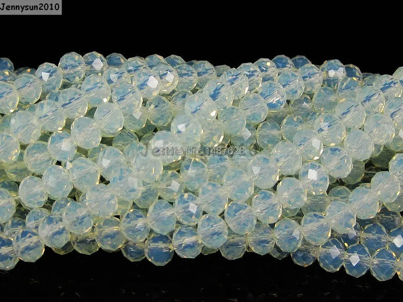 Opal Czech Crystal 2x3mm Faceted Rondelle Spacer Beads 10 Strands