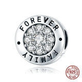 Clear Zircon Forever Family Round Charm for Woman