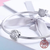 Clear Zircon Forever Family Round Charm for Woman