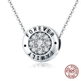 Clear Zircon Forever Family Round Charm for Woman