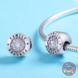 Clear Zircon Forever Family Round Charm for Woman