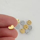 50pcs 6mm Disc Logo Tag Stainless Steel Beads