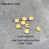 50pcs 8mm Matte Disc Logo Tag Stainless Steel Engravable Round Tag