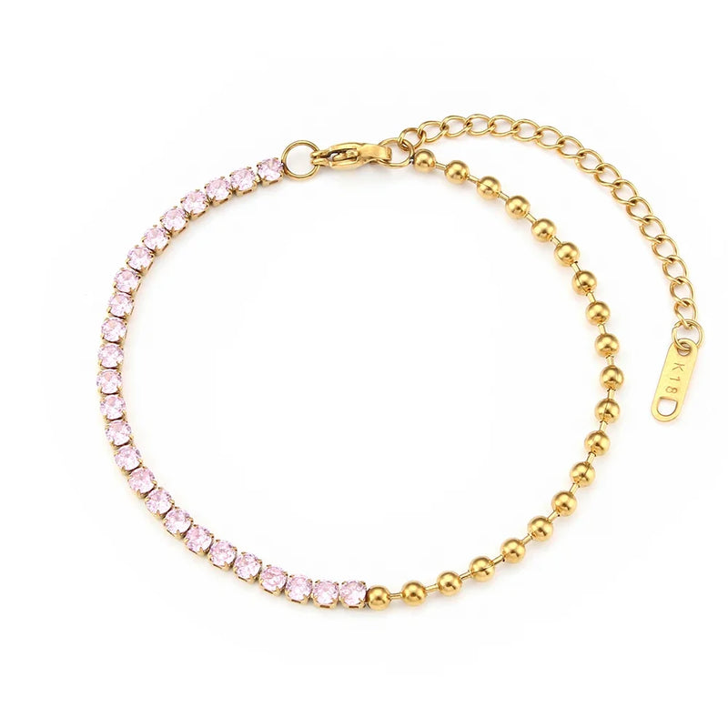 Butterfly Zircon Heart Steel Bracelet