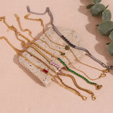 Zircon Flower Snake Enamel Stainless Steel Bracelet