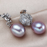 Pure Silver S925 Drop Earrings For Women with Natural Freshwater Pearl
