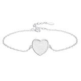 925 Sterling Silver Cat Heart Bracelet Women's Chain Birthday Gift
