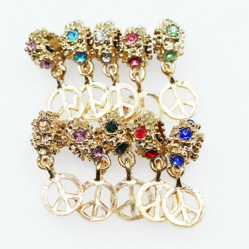 50pcs/lot Peace Beads Charms DIY Bracelets & Bangles Pendant Jewelry Charms