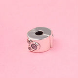 925 Sterling Silver Mickey Minnie Clip Charm Bead Moments Bracelet DIY Gift