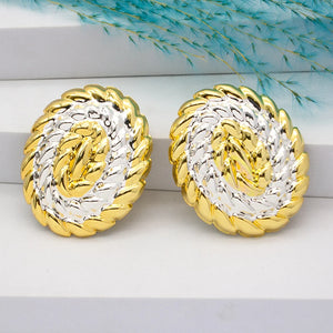 African Dubai Wheatear Clip Earring 24K Silver Plated Copper Jewelry