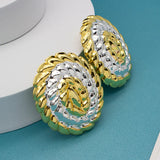 African Dubai Wheatear Clip Earring 24K Silver Plated Copper Jewelry