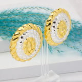 African Dubai Wheatear Clip Earring 24K Silver Plated Copper Jewelry