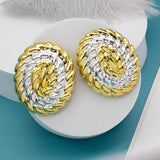 African Dubai Wheatear Clip Earring 24K Silver Plated Copper Jewelry