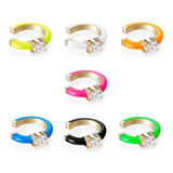 Colorful Enamel CZ Ear Cuffs Clip Earrings