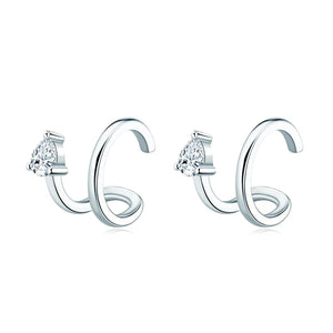 Sterling Silver D Moissanite Ear Clips Earrings