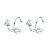 Sterling Silver D Moissanite Ear Clips Earrings