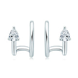 Sterling Silver D Moissanite Ear Clips Earrings