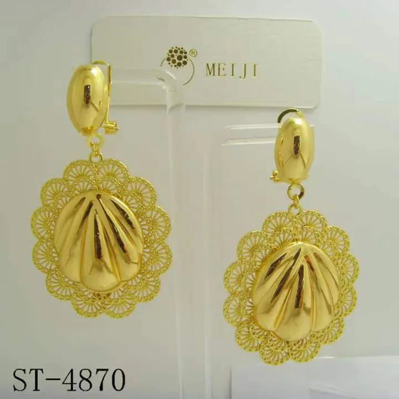 Floral Shell Pattern Drop Earrings for Women