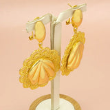 Floral Shell Pattern Drop Earrings for Women