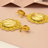 Floral Shell Pattern Drop Earrings for Women