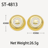 24K Silver Plated Flower Round Circle Clip Earrings for Women