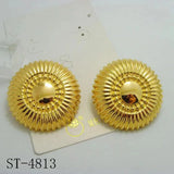 24K Silver Plated Flower Round Circle Clip Earrings for Women