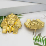 Egyptian Pharaoh Pattern Golden Stud Drop Earrings