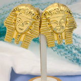 24K Dubai Pharaoh Pattern Stud Earrings for Party