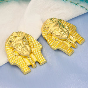 24K Dubai Pharaoh Pattern Stud Earrings for Party