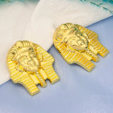 24K Dubai Pharaoh Pattern Stud Earrings for Party