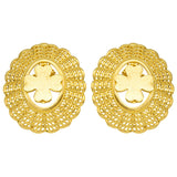24K Dubai Pharaoh Pattern Stud Earrings for Party