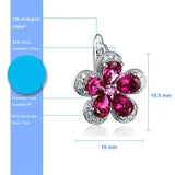Vintage Floral Ruby Clip Earrings for Women