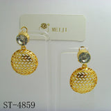 Zircon Stone High Copper Drop Earrings Hollow Out Small Golden Earrings