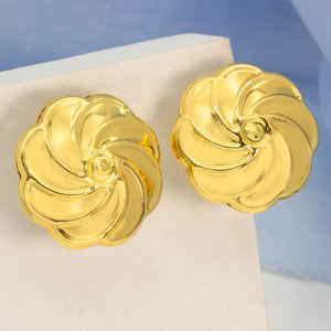 Windmill Stud Earrings 24K Plated Copper Bridal Jewelry Gift