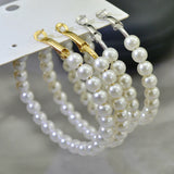 Non Pierced Plastic Beads Big Circle Clip Earrings for Women