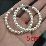 Non Pierced Plastic Beads Big Circle Clip Earrings for Women