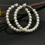 Non Pierced Plastic Beads Big Circle Clip Earrings for Women