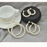 Non Pierced Plastic Beads Big Circle Clip Earrings for Women