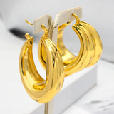Irregular Hoop Earrings 24K Plated Set