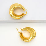Irregular Hoop Earrings 24K Plated Set