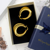 Irregular Hoop Earrings 24K Plated Set